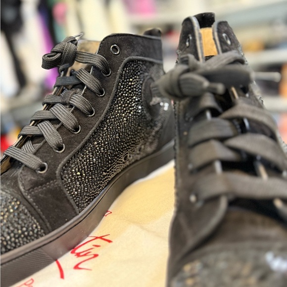 Christian Loubutin 43 - Black High-Top Men's Sneakers - Picture 5 of 9